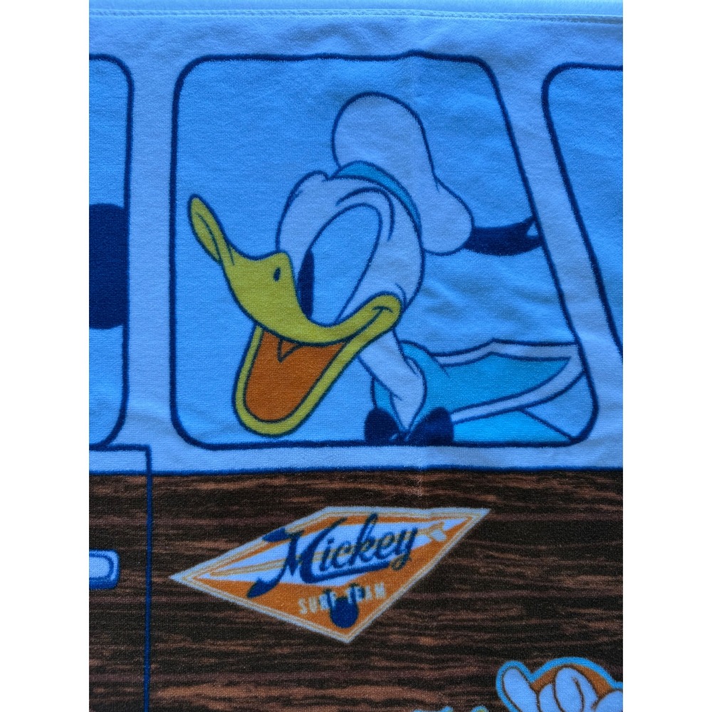 VTG Disney Woodie Surf Wagon Beach Towel Mickey Donald Goofy Retro 90s Surfs Up - Picture 3 of 16
